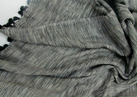 Handwoven wool silk blended scarf
