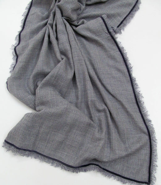 Handwoven wool silk and cashmere blended scarf