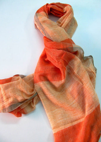 Handwoven cotton jacquard scarf