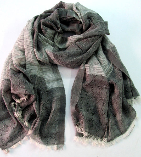 Handwoven cotton jacquard scarf