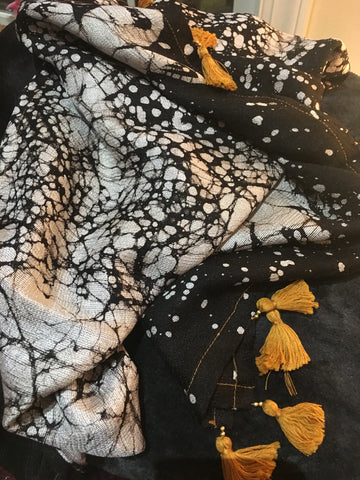 Silk Batik - Black and White