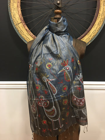 Handpainted silk scarf