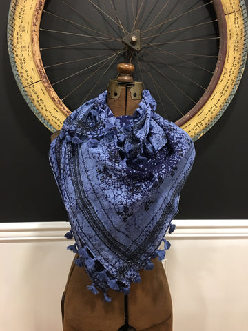 Cotton jacquard embroidery batik square scarf