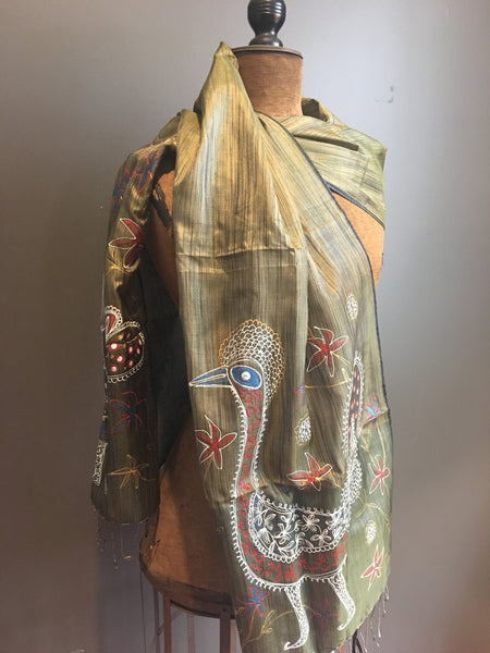 Handpainted silk scarf