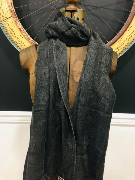 Cotton Modal Wool Jacquard Weave - Black