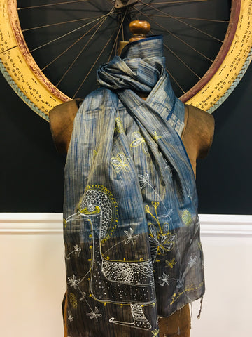 Handpainted silk scarf