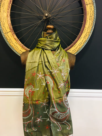 Handpainted silk scarf