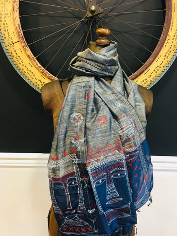 Handpainted silk scarf