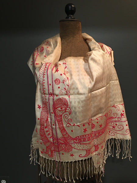 Handpainted silk scarf